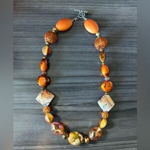 Jesse James beaded necklace. 19 inches total length. Toggle clasp.